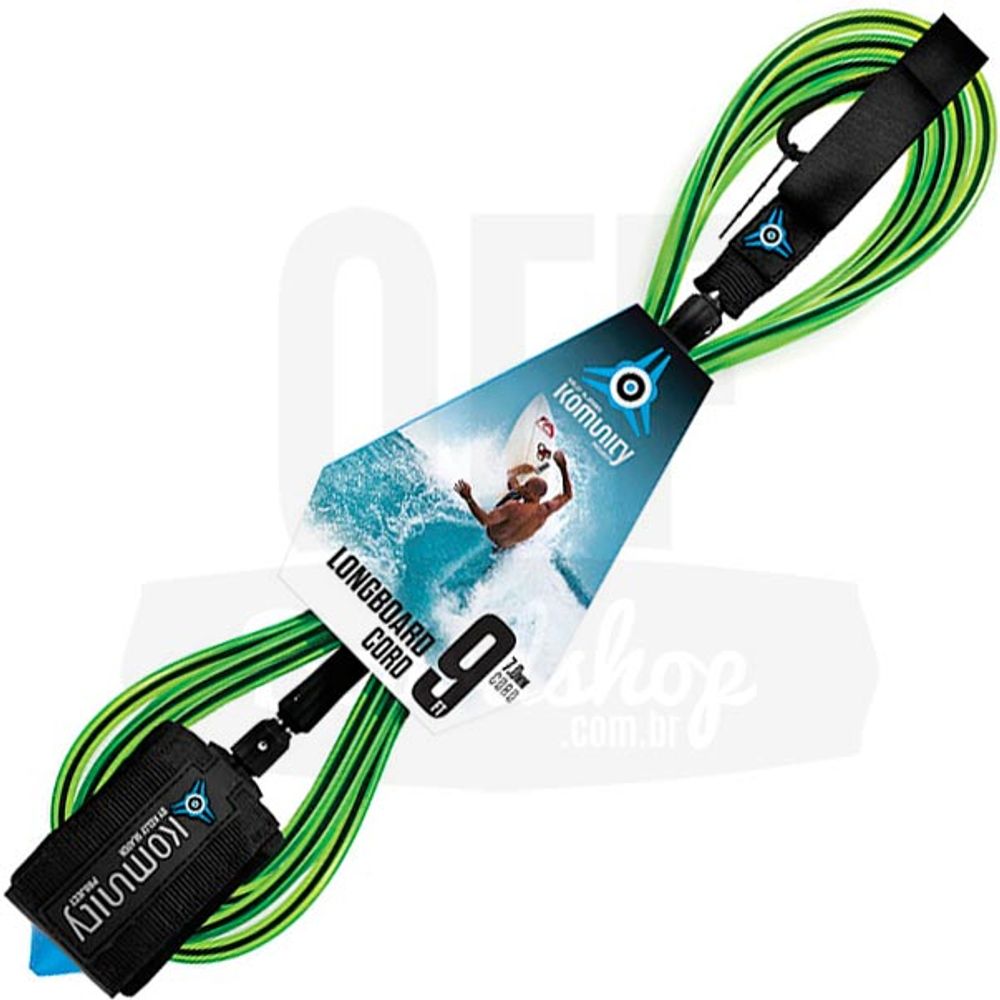 Leash-Komunity-Longboard-Tornozelo-9-x-7mm-Verde Leash-Komunity-Longboard-Tornozelo-9-x-7mm-Verde