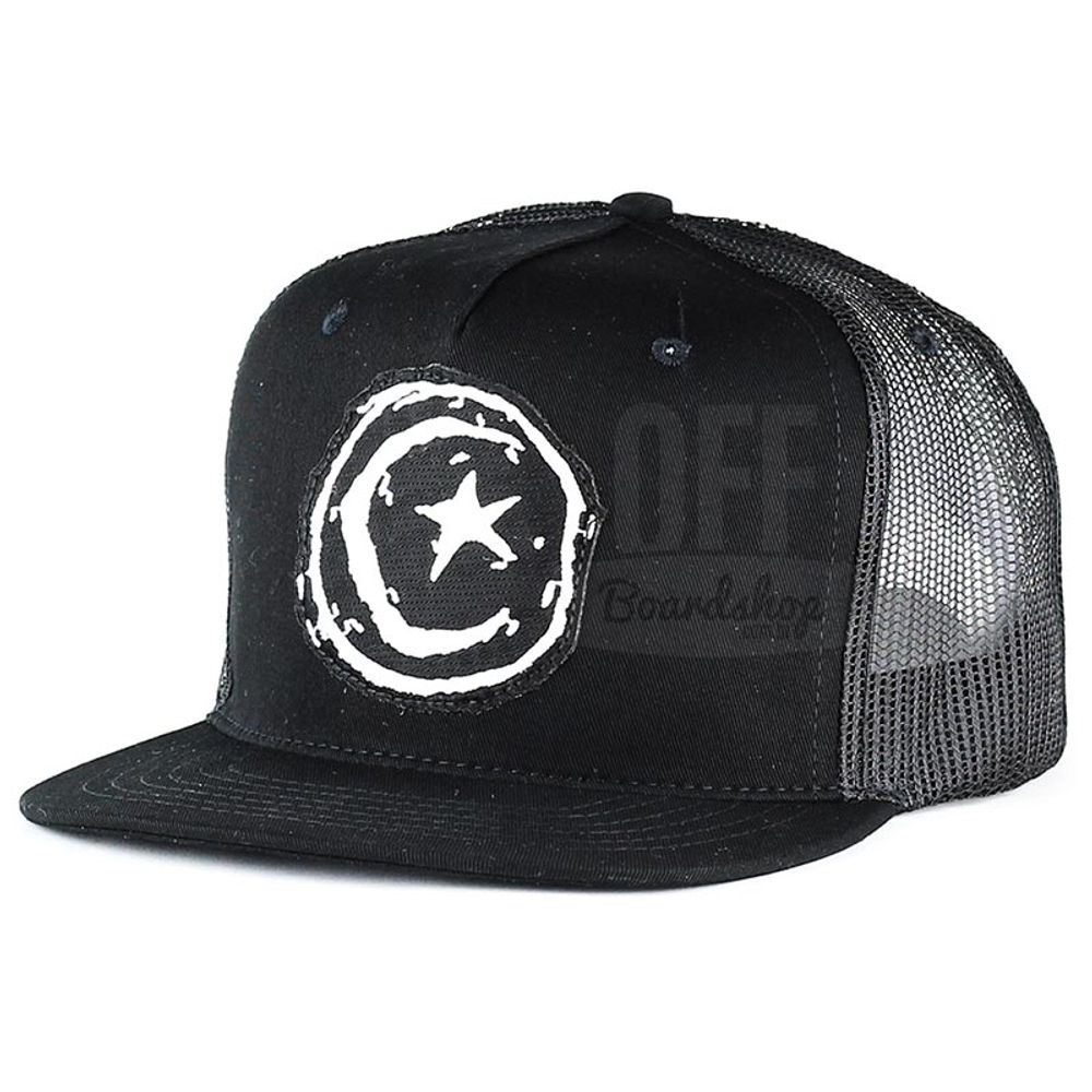 Bone-Foundation-Star-and-Moon-Patch-Trucker-Preto Bone-Foundation-Star-and-Moon-Patch-Trucker-Preto