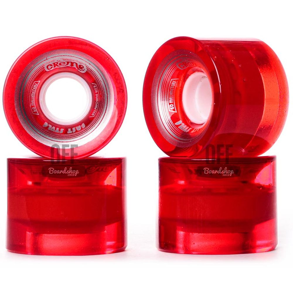 Roda-Creme-60mm-82A-Vermelha-Transparente Roda-Creme-60mm-82A-Vermelha-Transparente